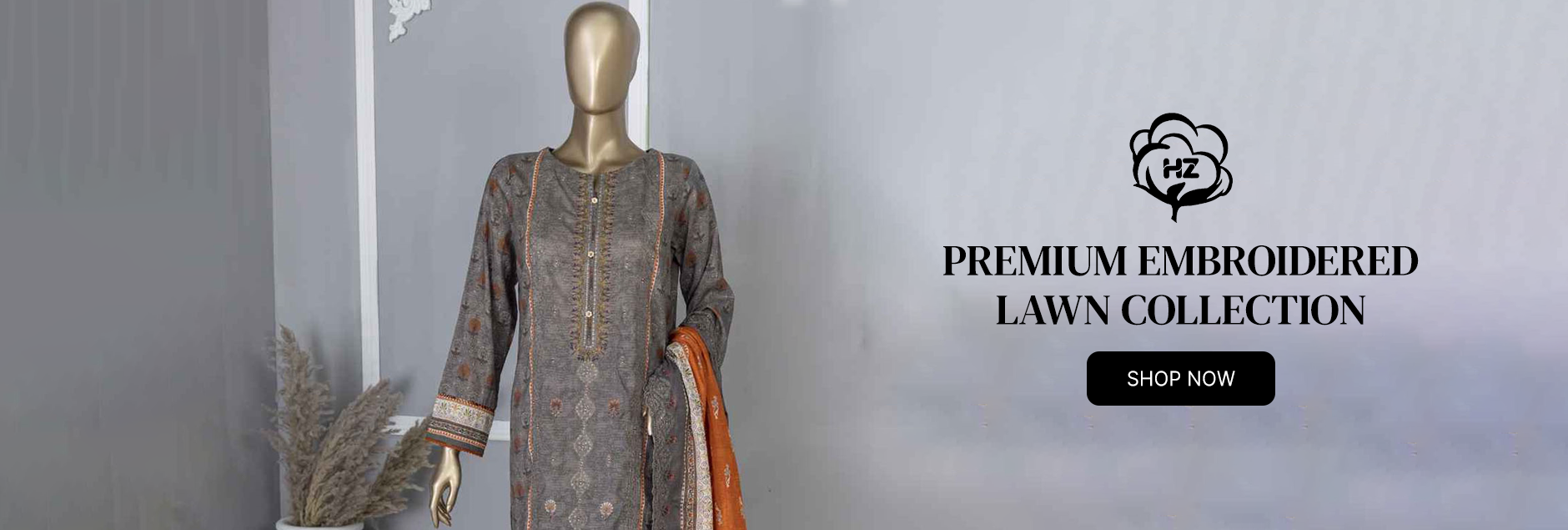 HZ Textile Premium Embroidered Lawn Collection 2024 Vol 04