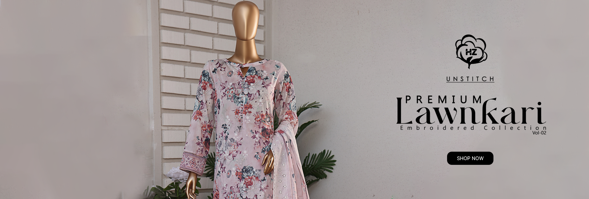 Lawnkari By HZ Textile Premium Embroidered Unstitched Collection 2025 Vol-02