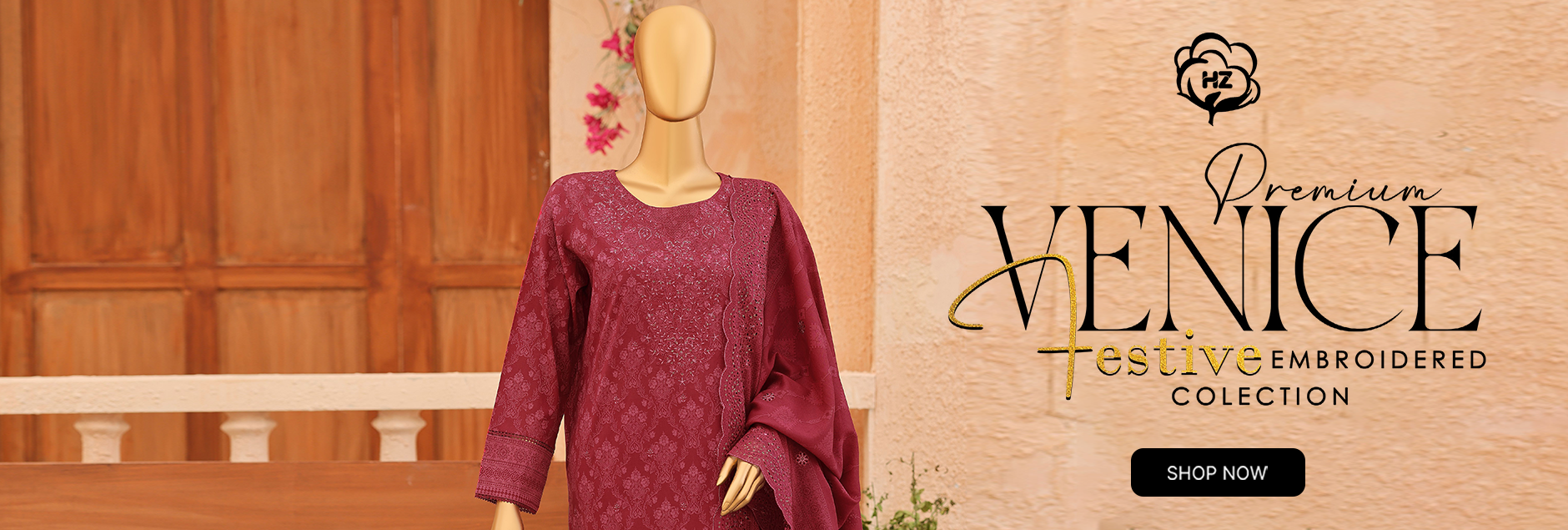 Venice By HZ Textile Premium Festive Embroidered Unstitched Collection 2026