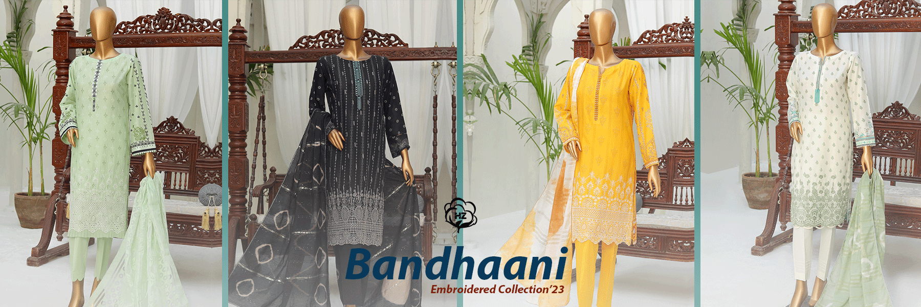HZ Textile Bandhaani Embroidered Collection 2023