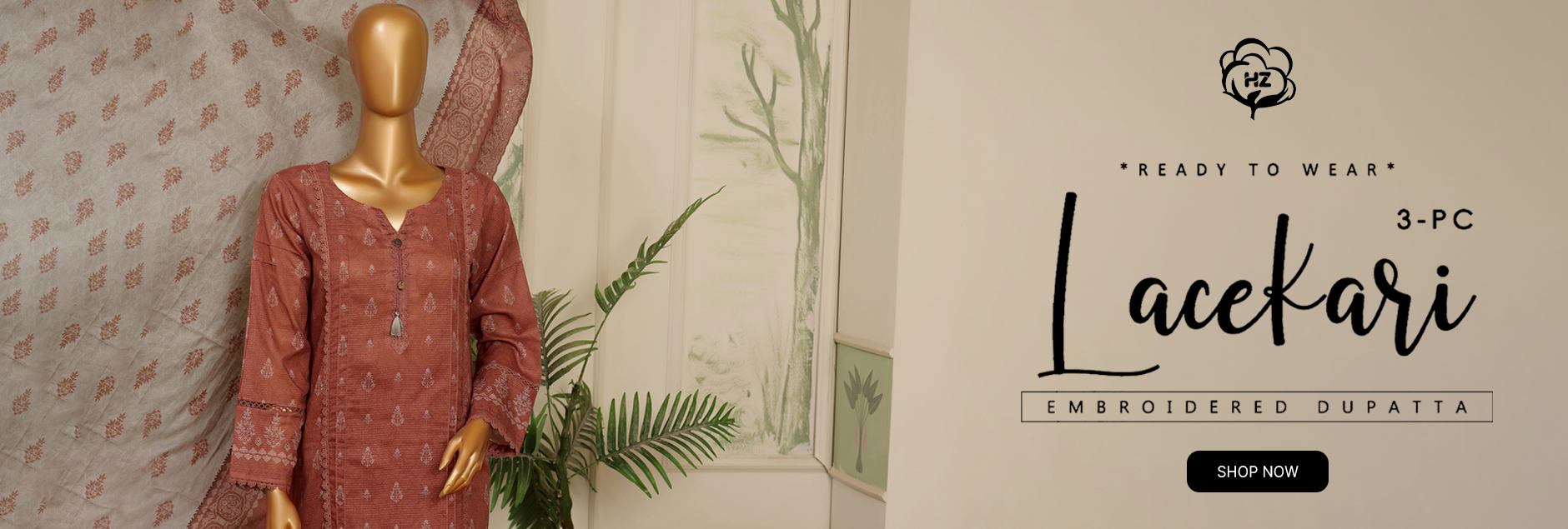 HZ Textile Lacekari Embroidered Dupatta Stitch Collection 2024
