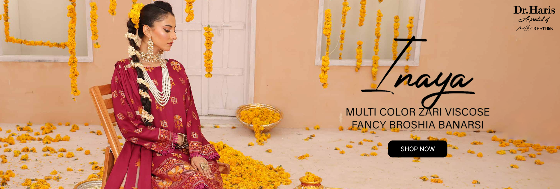 Inaya By Schick Multi Color Zari Viscose Fancy Broshia Banarsi Unstitched Collection 2024