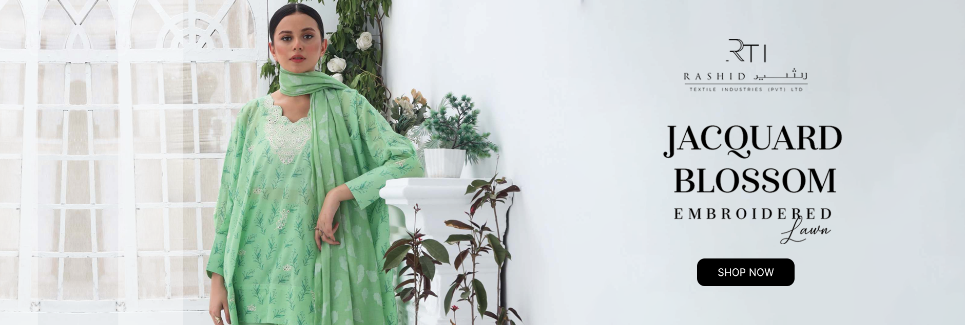 Jacquard Blossom By Rashid Textile Embroidered Lawn Unstitched Collection 2025