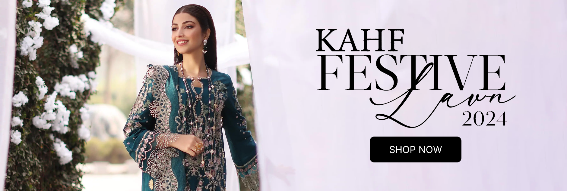 Kahf Festive Luxury Embroidered Lawn Collection 2024