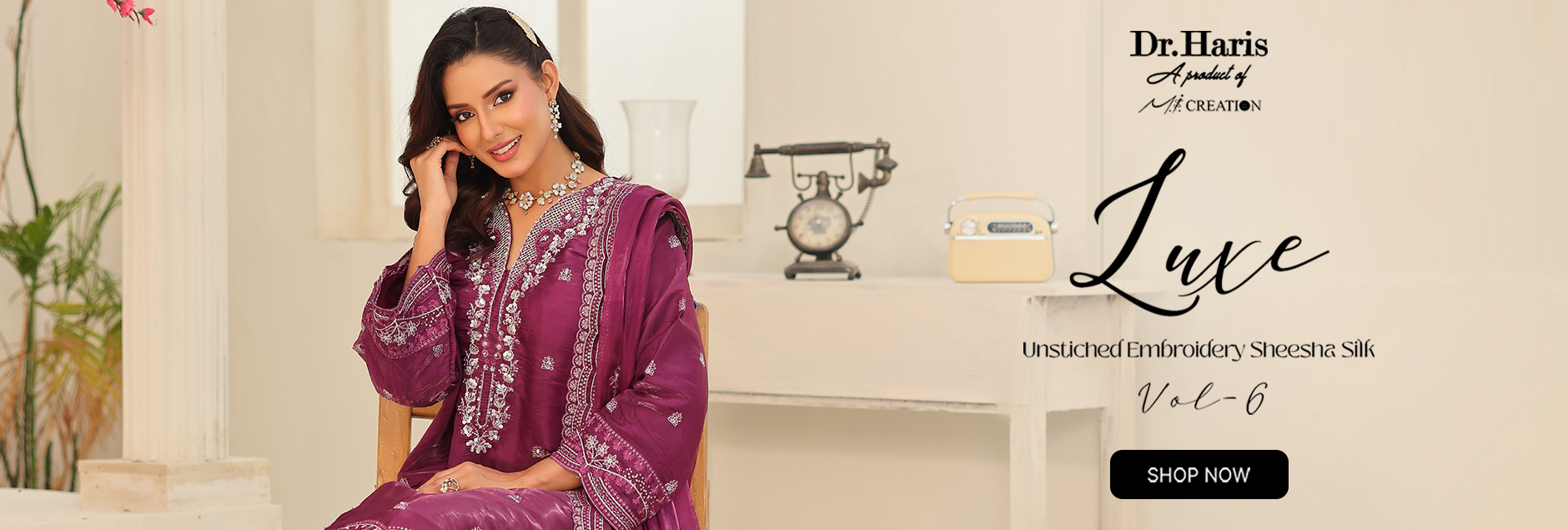 Luxe By Schick Embroidered Sheesha Silk Unstitched Collection 2026 Vol-06