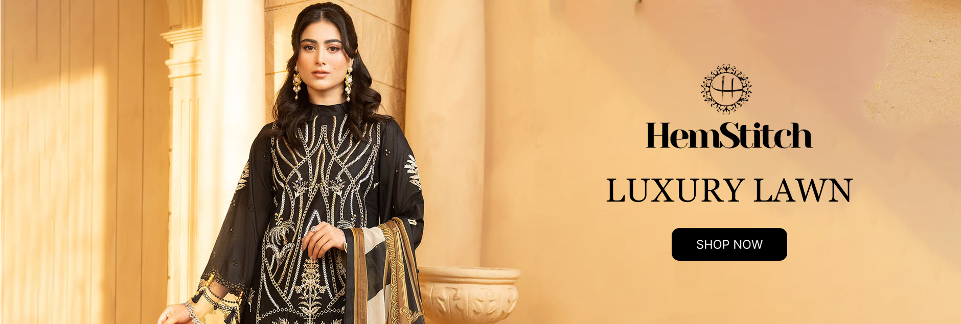 HemStitch Luxury Embroidered Lawn Unstitched Collection 2024