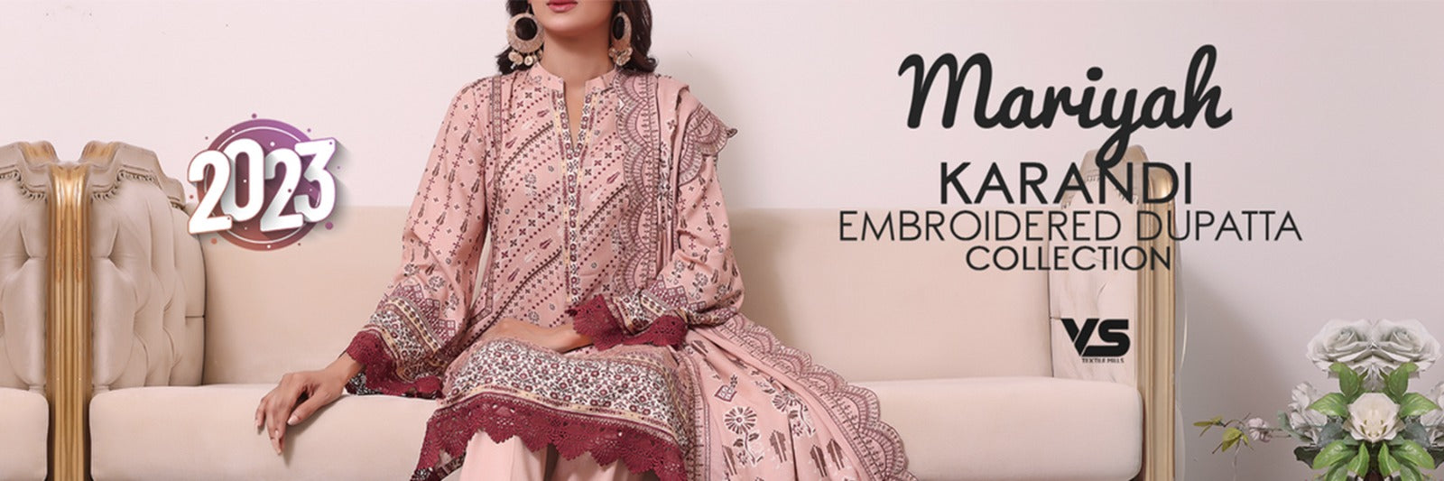 Mariyah By VS Textile Karandi Emroidered Dupatta Collection 2023