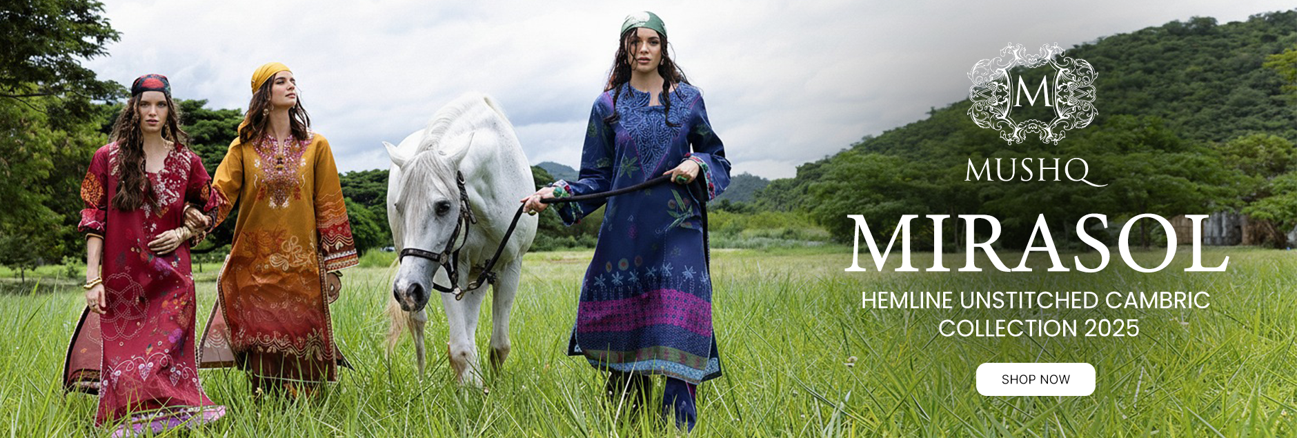 Hemline Mirasol By Mushq Printed Cambric Unstitched Collection 2025