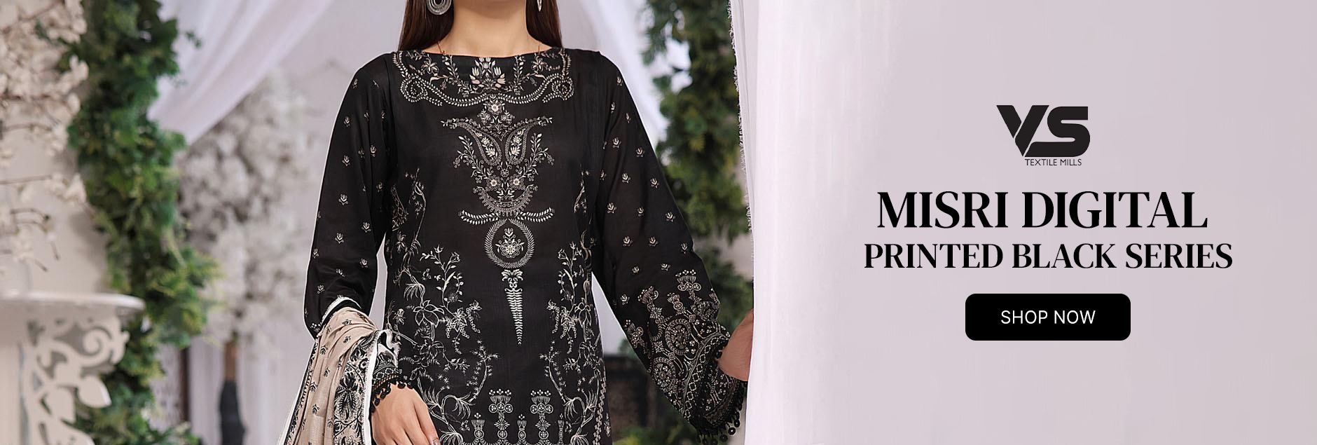 Misri By VS Textile Digital Printed Black Series Collection 2023