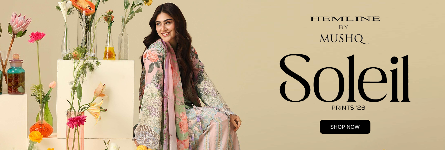 Hemline Soleil By Mushq Prints Unstitched Collection 2026