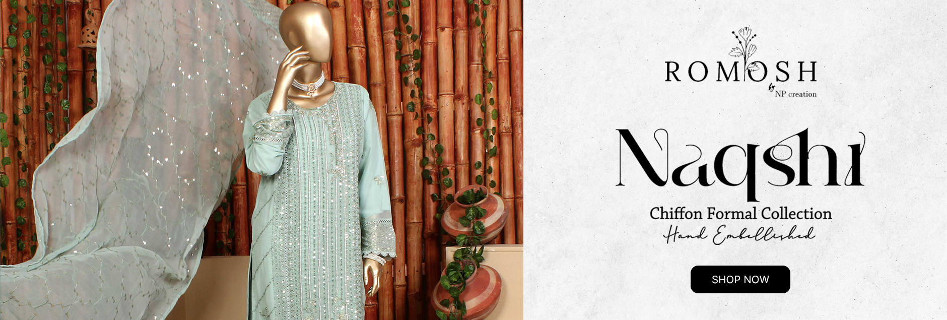 Naqshi By Romosh Formal Hand Embelished Chiffon Stitched Collection 2025