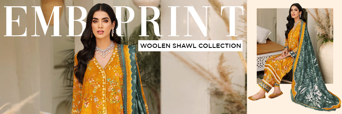 Emb Print woolen shawl collection