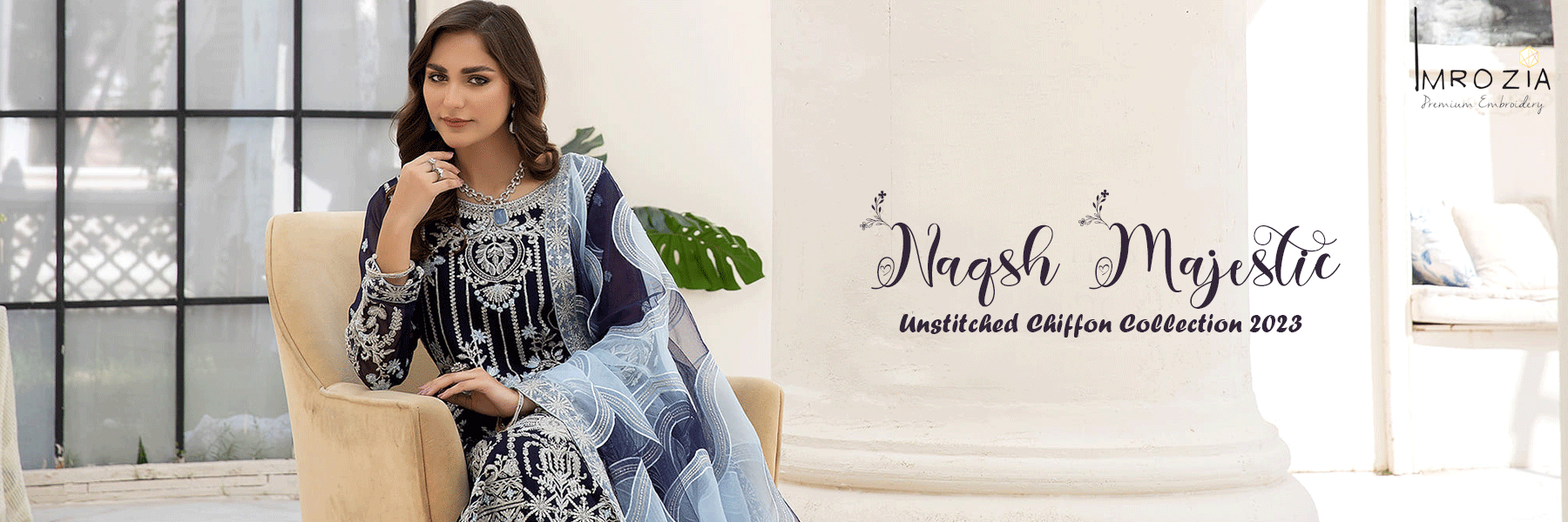 Naqsh Majestic By Imrozia Premium Chiffon Collection 2023