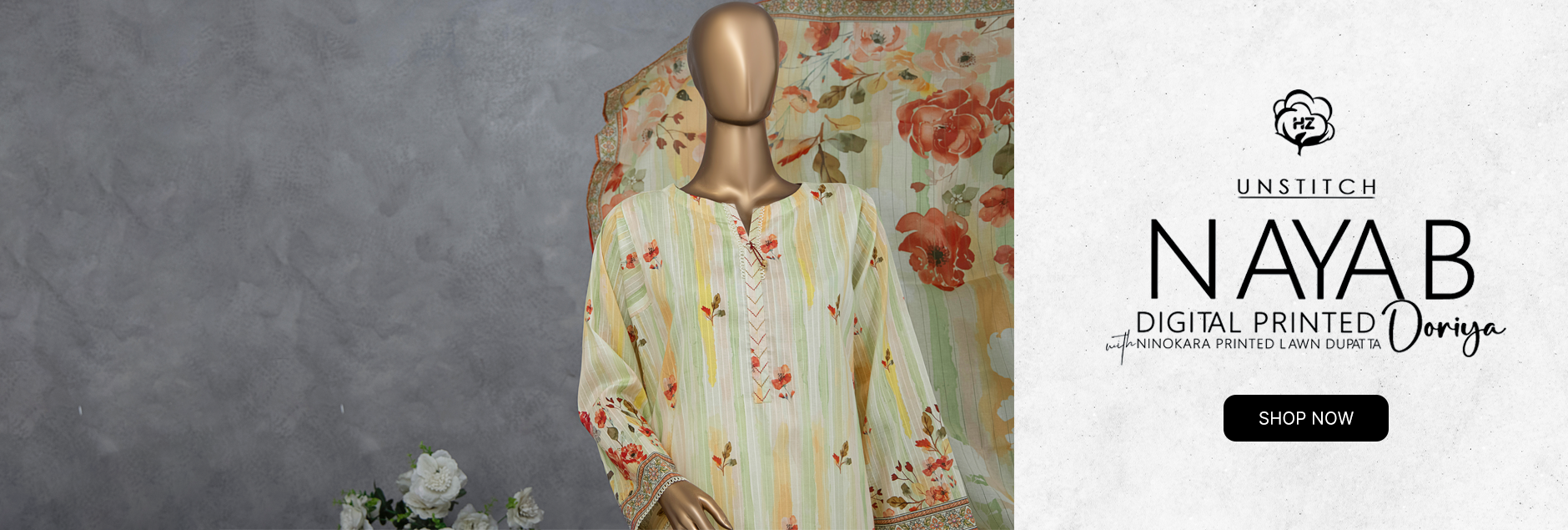 Nayab By HZ Textile Embroidered Unstitched Collection 2025 Vol-03