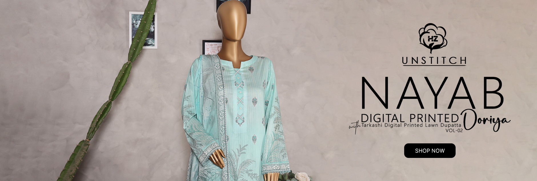 Nayab By HZ Textile Digital Printed Lawn Unstitched Collection 2025 Vol-02