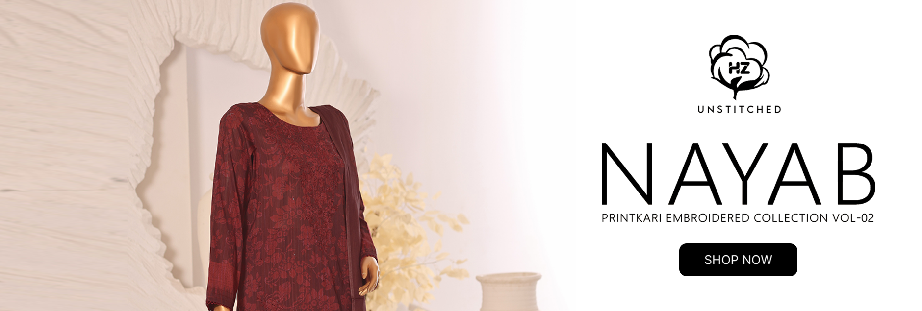 Nayab By HZ Textile Printkari Embroidered Unstitched Collection 2026 Vol-02