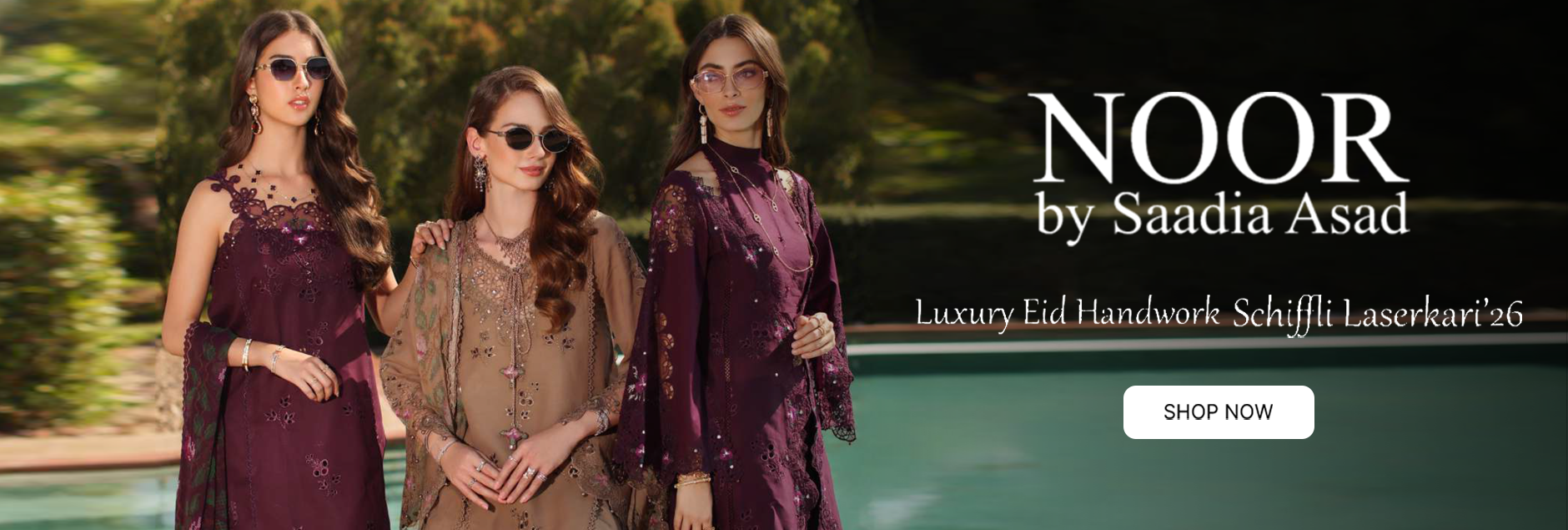Noor By Saadia Asad Luxury Eid Handwork Schiffli Laserkari Unstitched Collection 2026