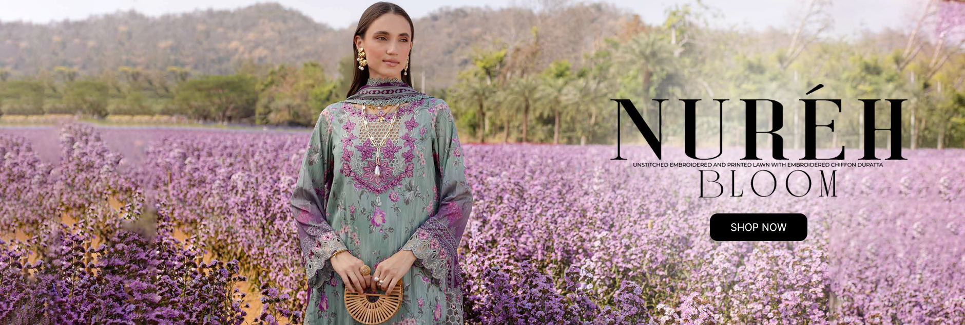 Bloom By Nureh Embroidered & Printed Unstitched Collection 2025