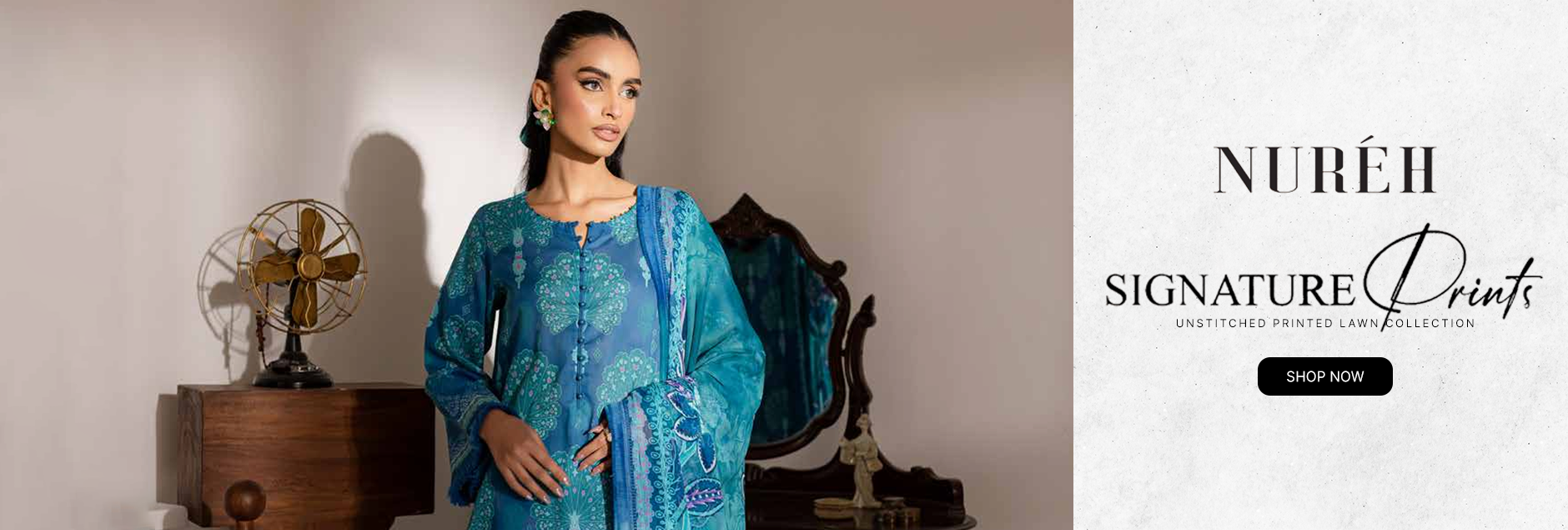 Signature Prints By Nureh Printed Lawn Unstitched Collection 2025
