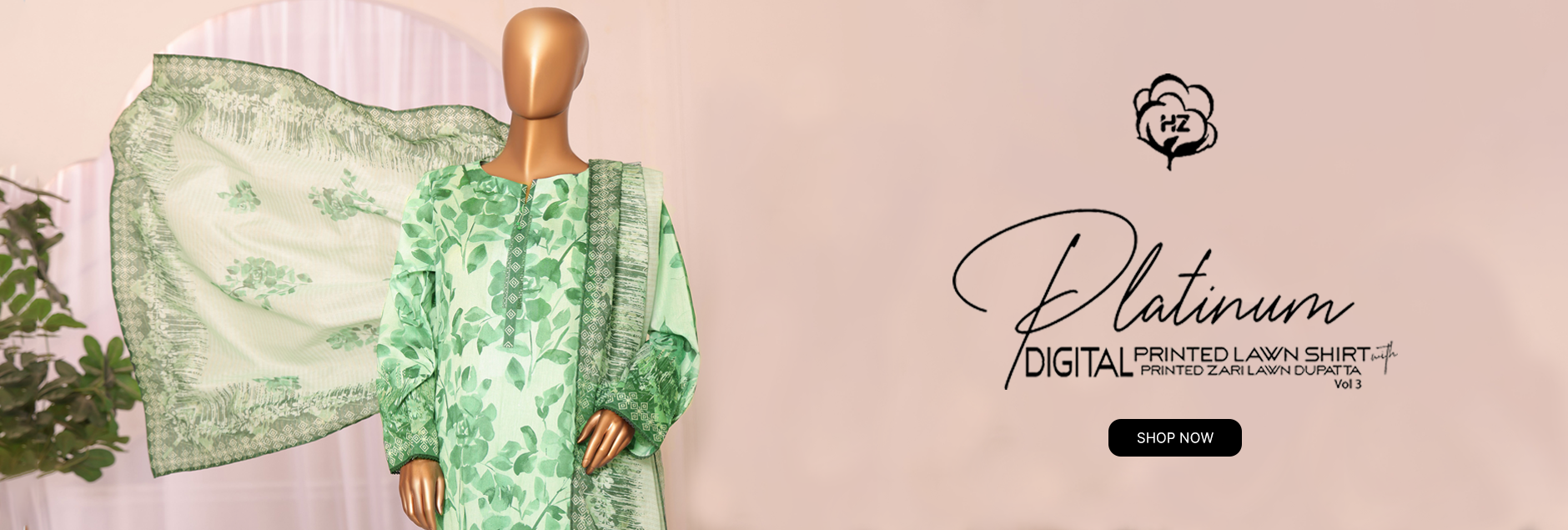 Platinum By HZ Textile Digital Printed Lawn Unstitched Collection 2025 Vol-03