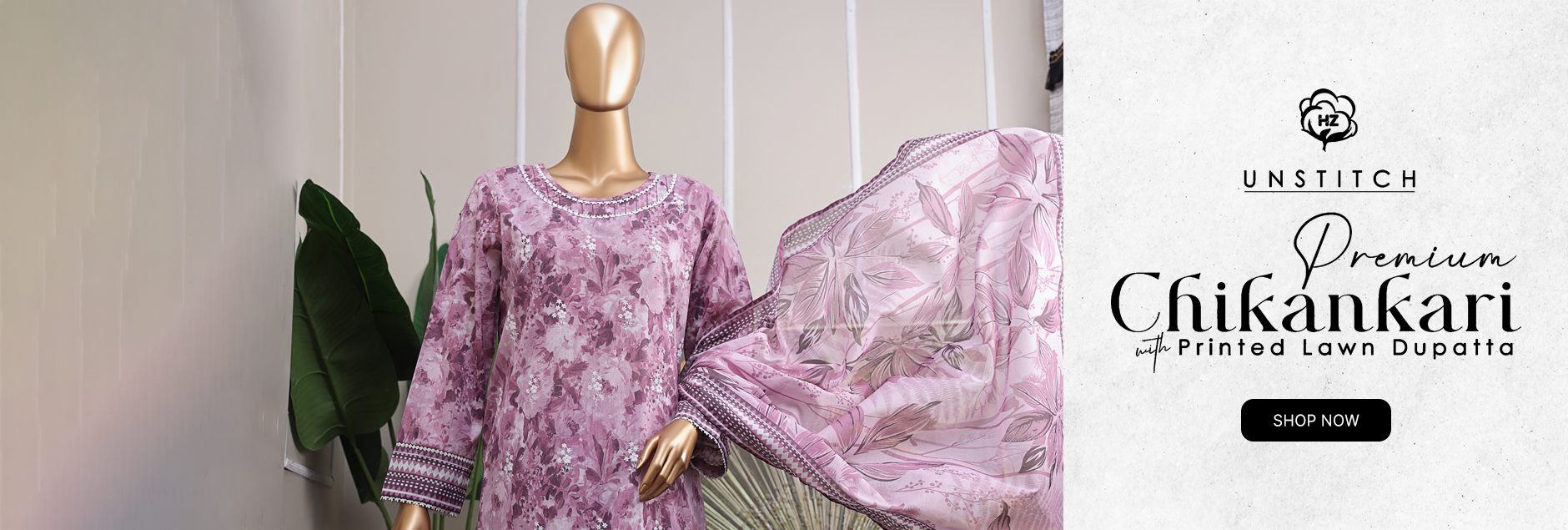 HZ Textile Premium Chikankari Unstitched Collection 2025