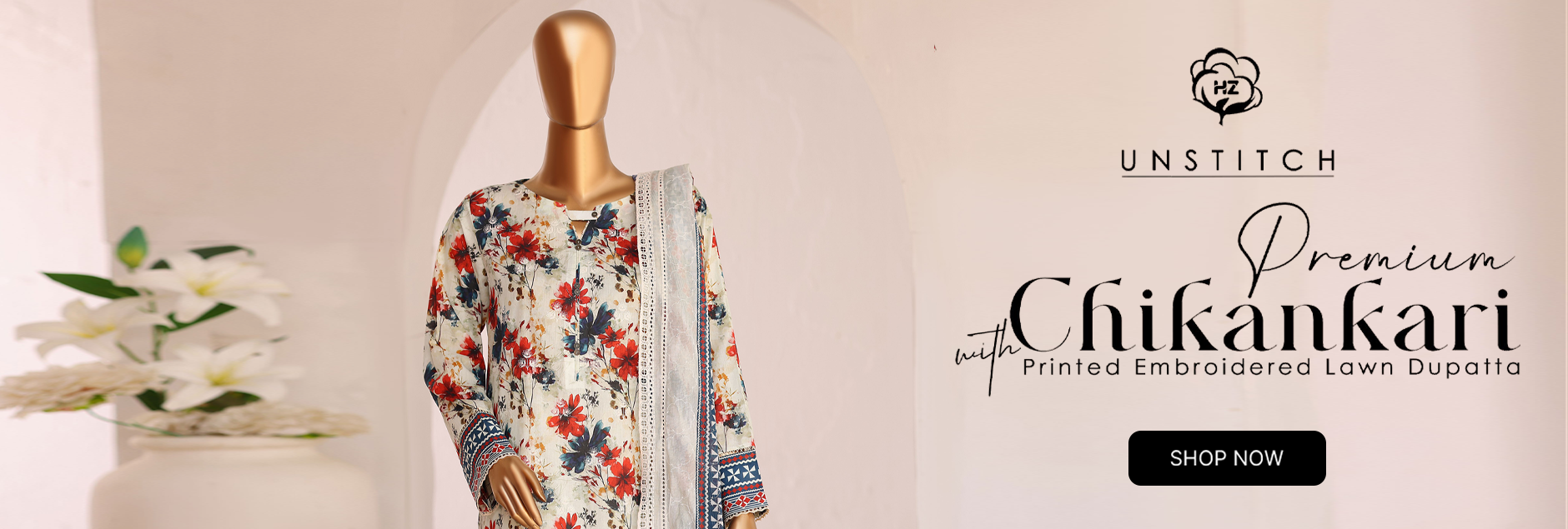 HZ Textiles Premium Chikankari Unstitched Collection 2026