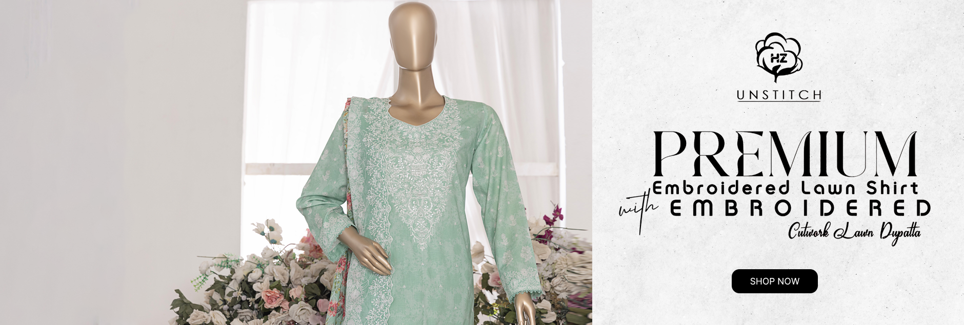 HZ Textiles Premium Embroidered Unstitched Collection 2025 Vol-07