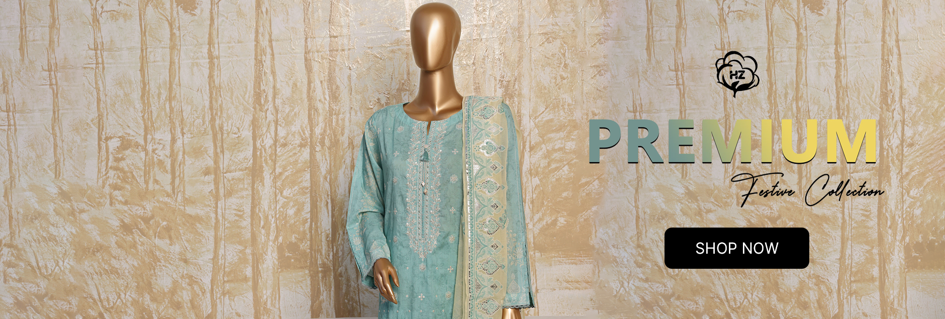 HZ Textile Premium Festive Embroidered Lawn Collection 2024