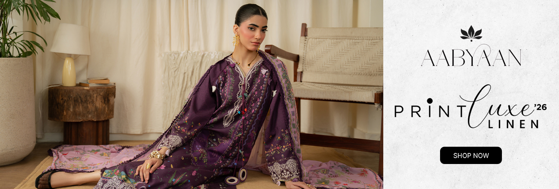 Aabyaan Print Luxe Linen Unstitched Collection 2026