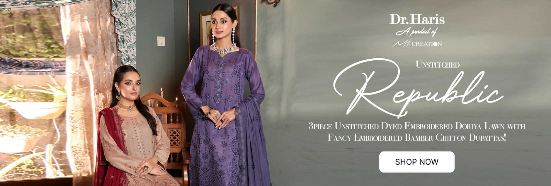 Republic By Schick Embroidered Doriya Lawn Unstitched Collection 2026