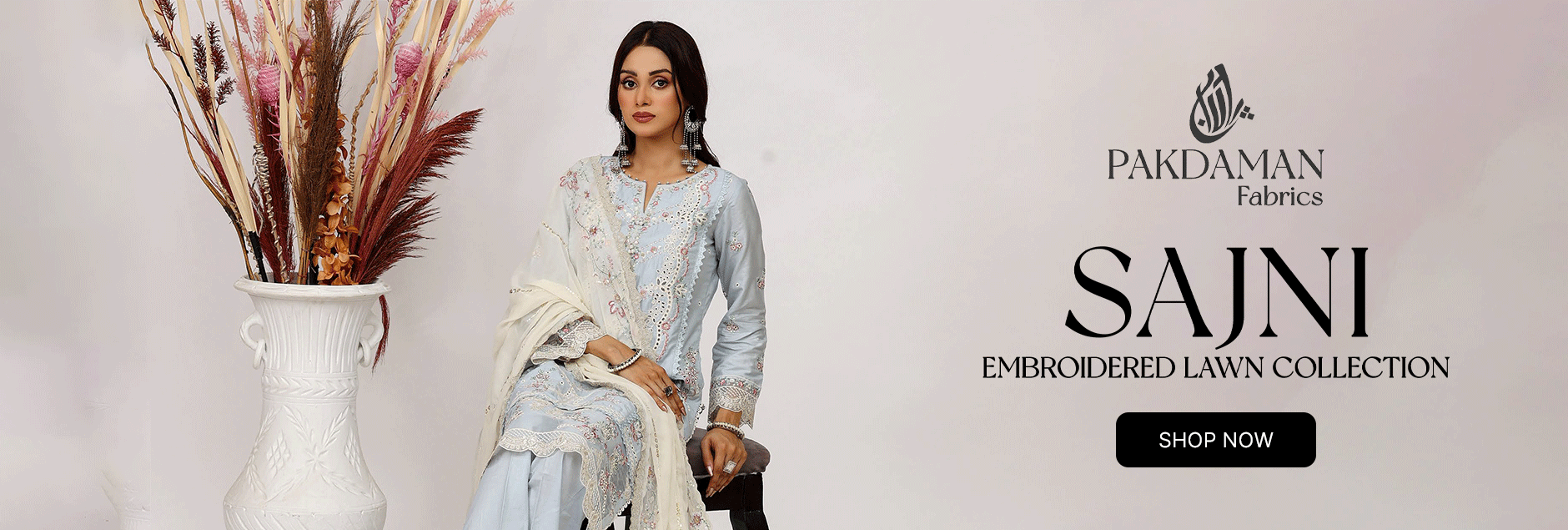 Sajni By Pakdaman Luxury Embroidered Lawn 3Pcs Stitched Collection 2024