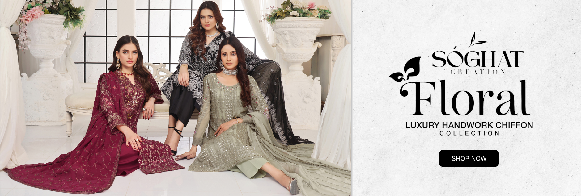 Floral By Soghat Creation Luxury Handwork Chiffon Unstitched Collection 2025
