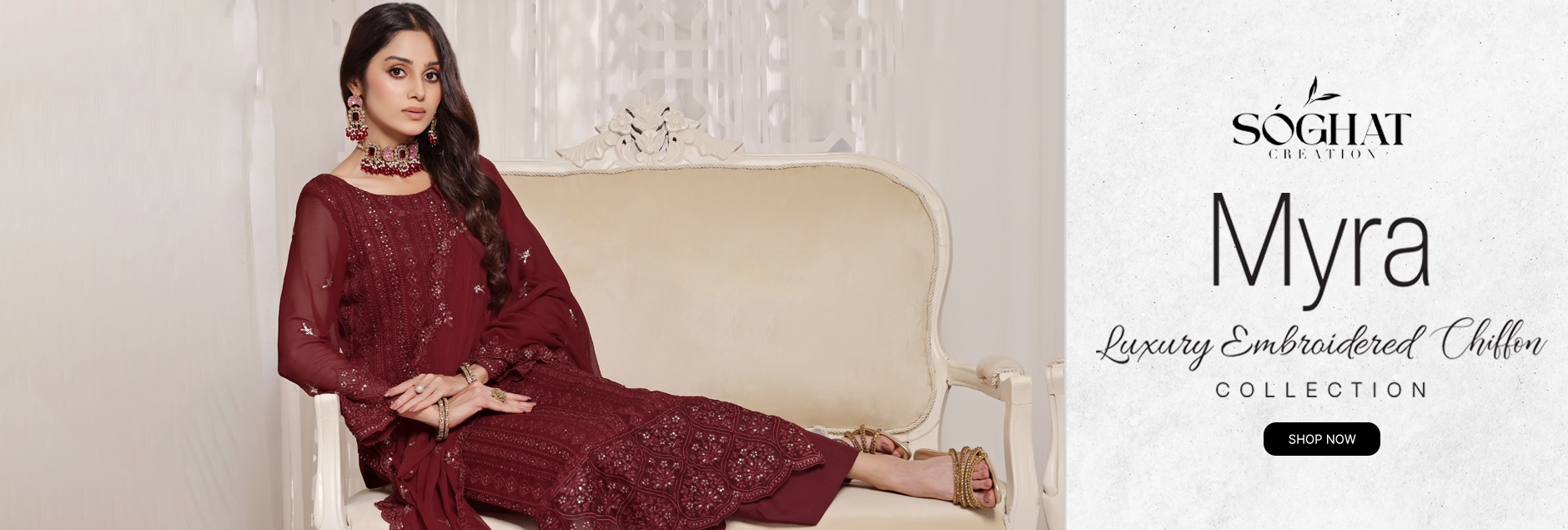 Myra By Soghat Creation Luxury Embroidered Chiffon Unstitched Collection 2025