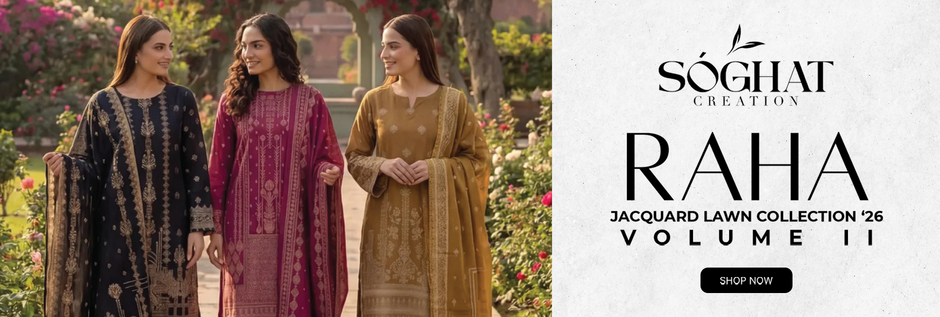Raha By Soghat Creation Jacquard Lawn Unstitched Collection 2026 Vol-2