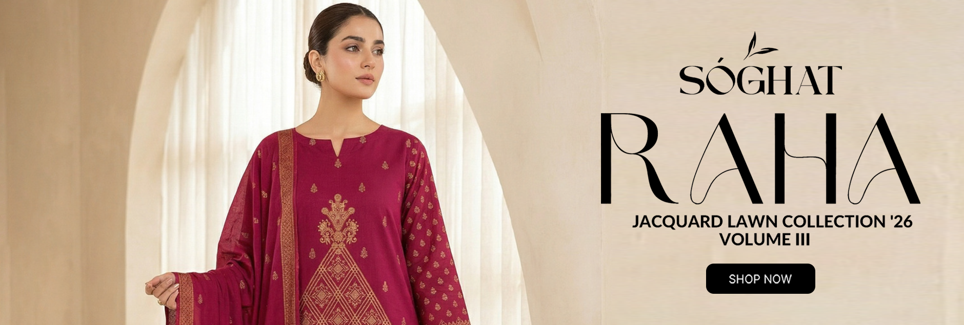 Raha By Soghat Creation Jacquard Lawn Unstitched Collection 2026 Vol-3