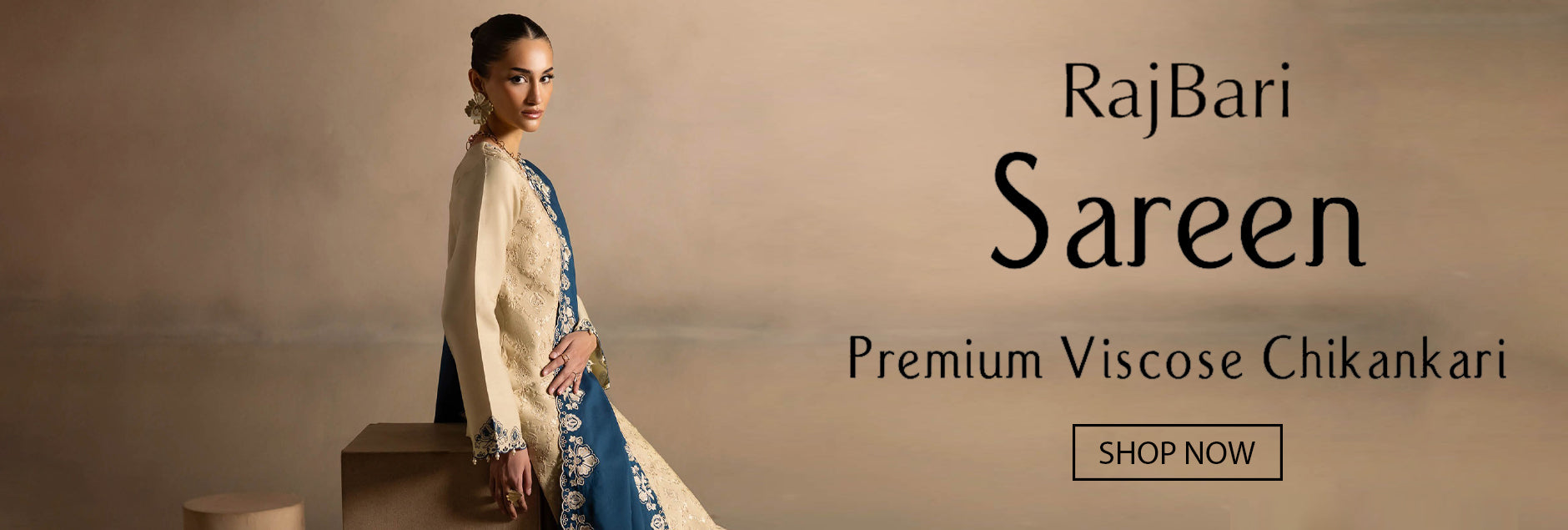 Sareen By Rajbari Premium Viscose Chikankari Unstitched Collection 2025