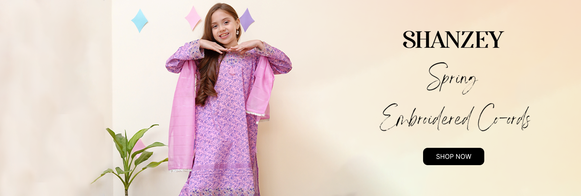Shanzey Spring Embroidered Co-Ords Girls 3Pcs Pret Collection 2025