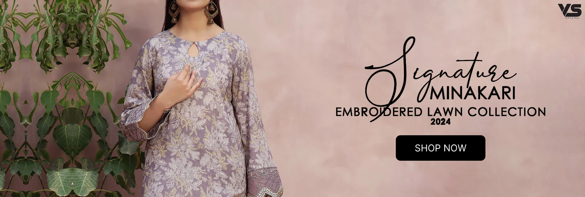 VS Textile Signature Minakari Embroidered Lawn Collection 2024