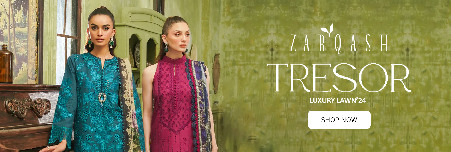 Tresor By Zarqash Unstitched Luxury Lawn Collection 2024