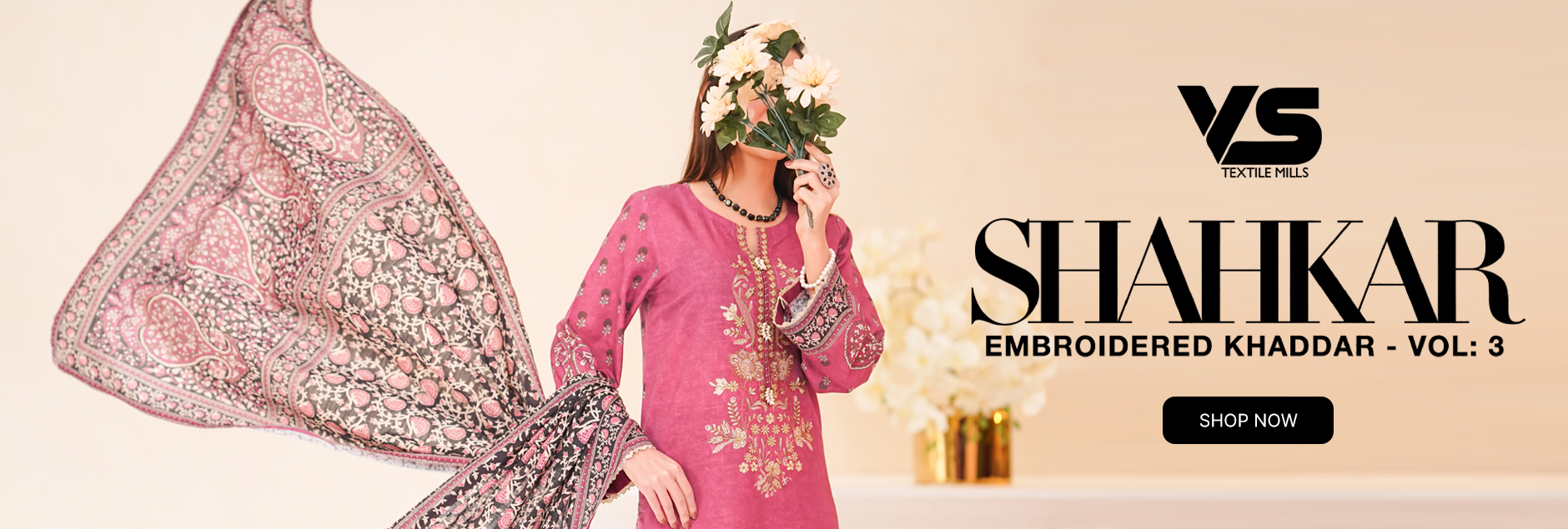 Shahkar By VS Textile Embroidered Khaddar Unstitched Collection 2025 Vol-03