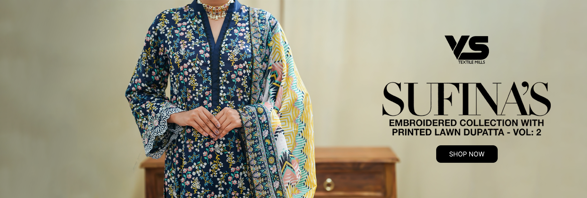 Sufina's By VS Textile Embroidered Lawn Unstitched Collection 2025 Vol-02