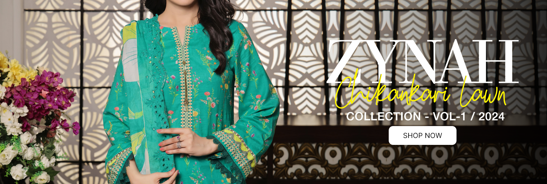 Zynah By VS Textile Digital Chikankari Lawn Collection 2024 Vol 01