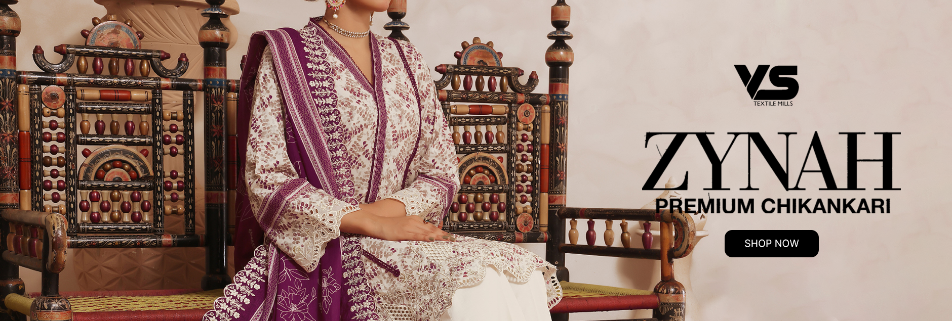 Zynah By VS Textile Premium Chikankari Unstitched Collection 2025 Vol-9
