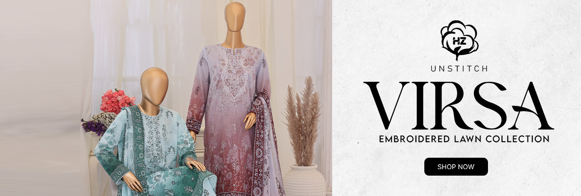 Virsa By HZ Textile Embroidered Lawn Unstitched Collection 2026