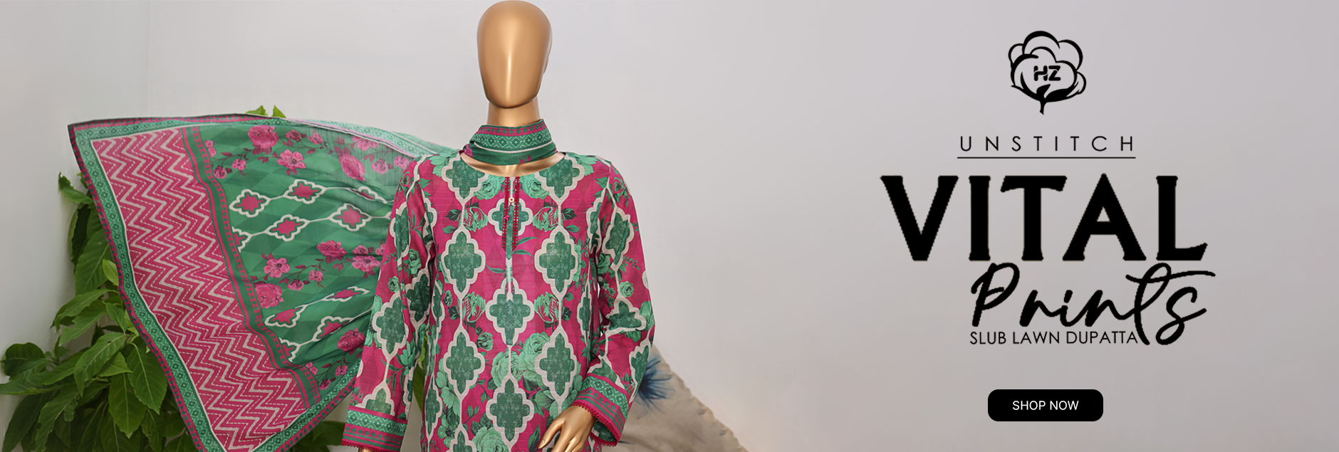 Vital Prints By HZ Textiles Slub Lawn Unstitched Collection 2025