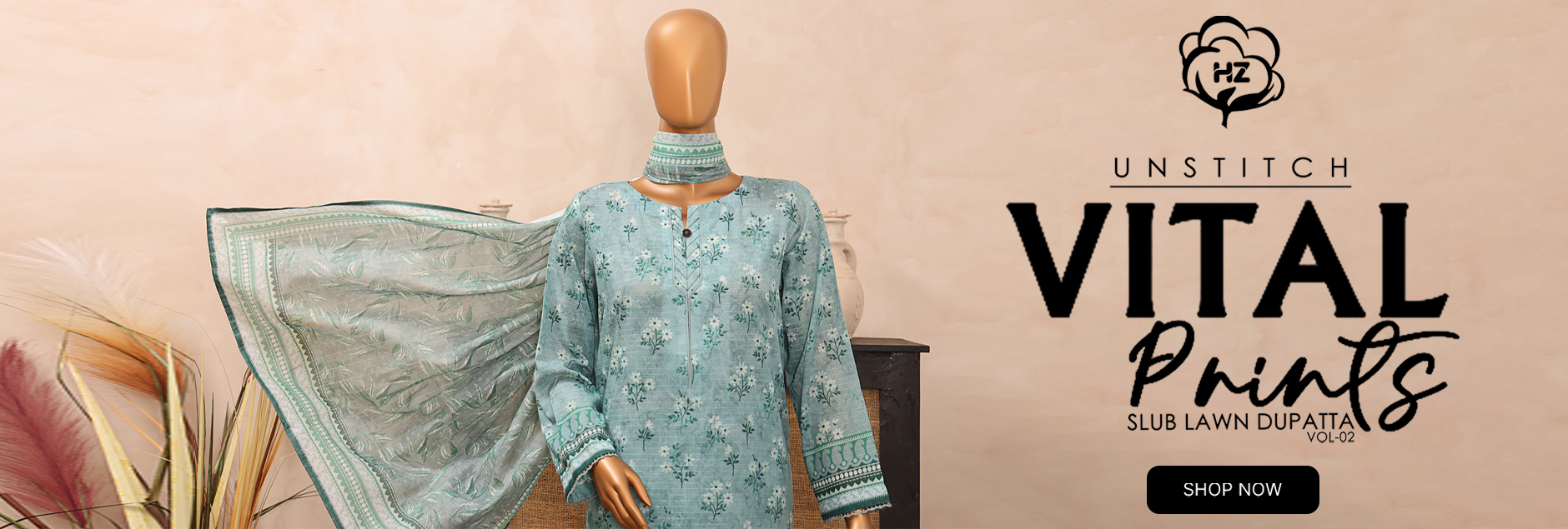 Vital Prints By HZ Textiles Printed Lawn Unstitched Collection 2025 Vol-02
