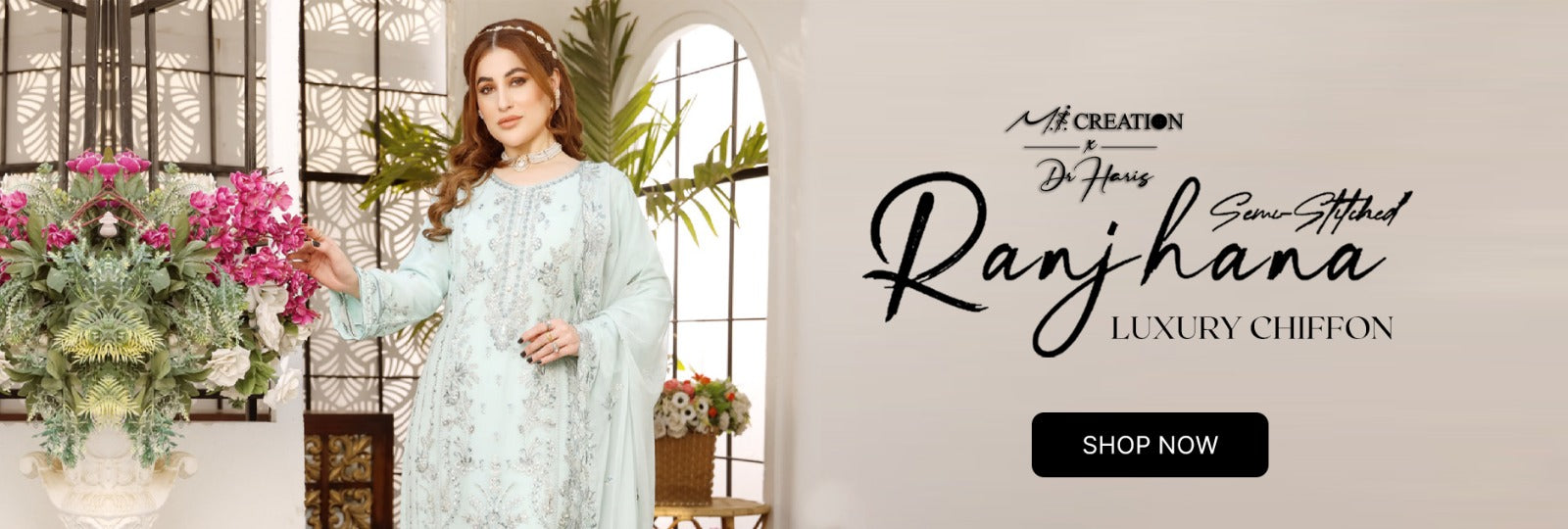 Ranjhana by Schick Luxury Embroidered Chiffon Semi Stitch Collection 2024