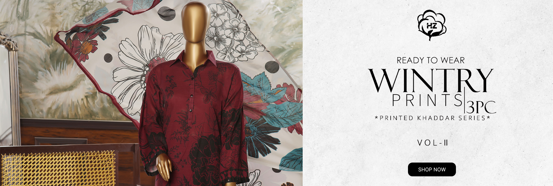 Wintry Prints by HZ Textile Printed Khaddar Series 2024 Vol 2 - Ready To Wear