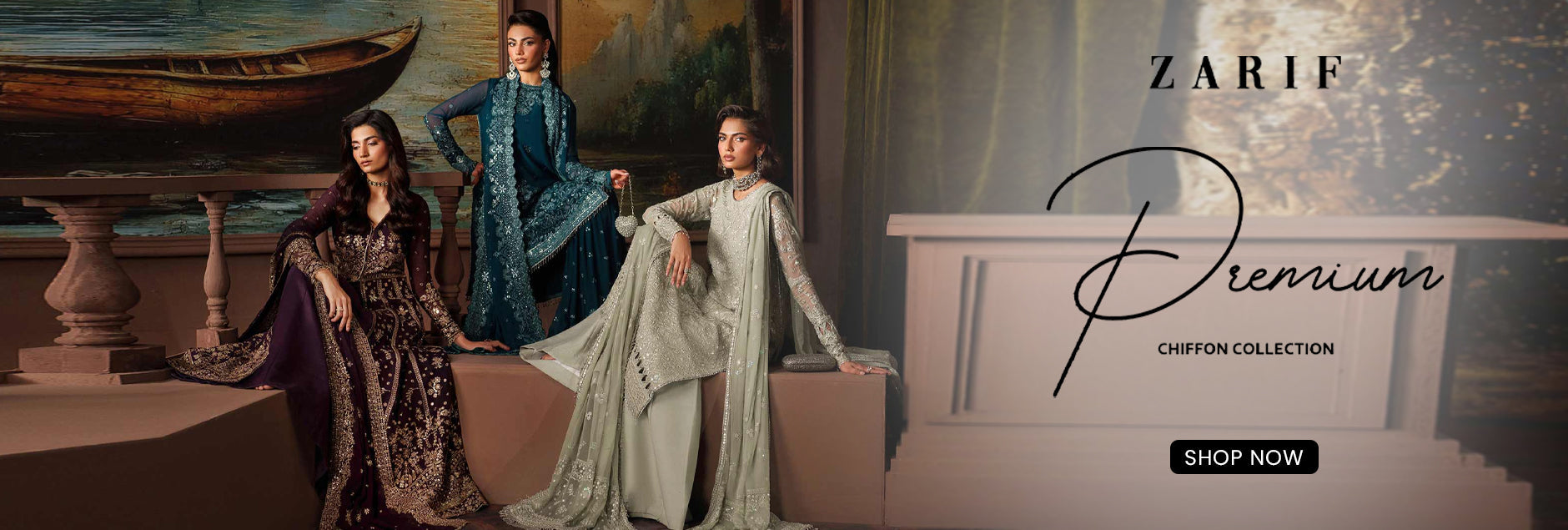 Zarif Premium Embroidered Chiffon Formals Unstitched Collection 2025