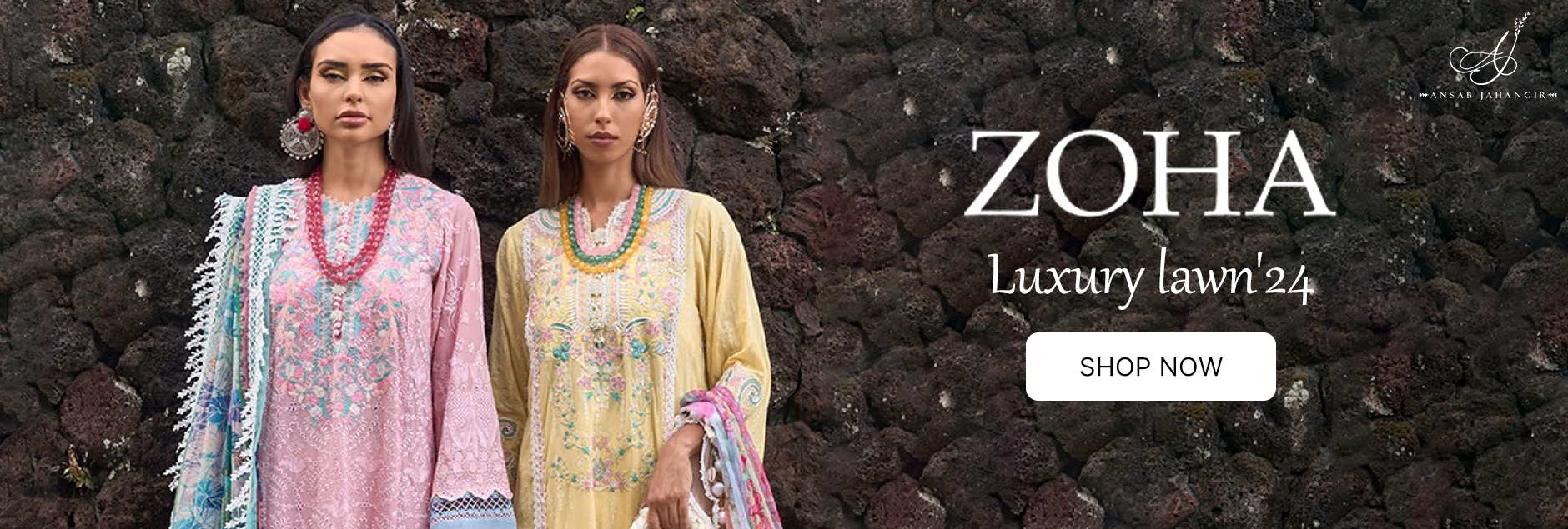Zoha By Ansab Jahangir Luxury Embroidered Lawn Collection 2024